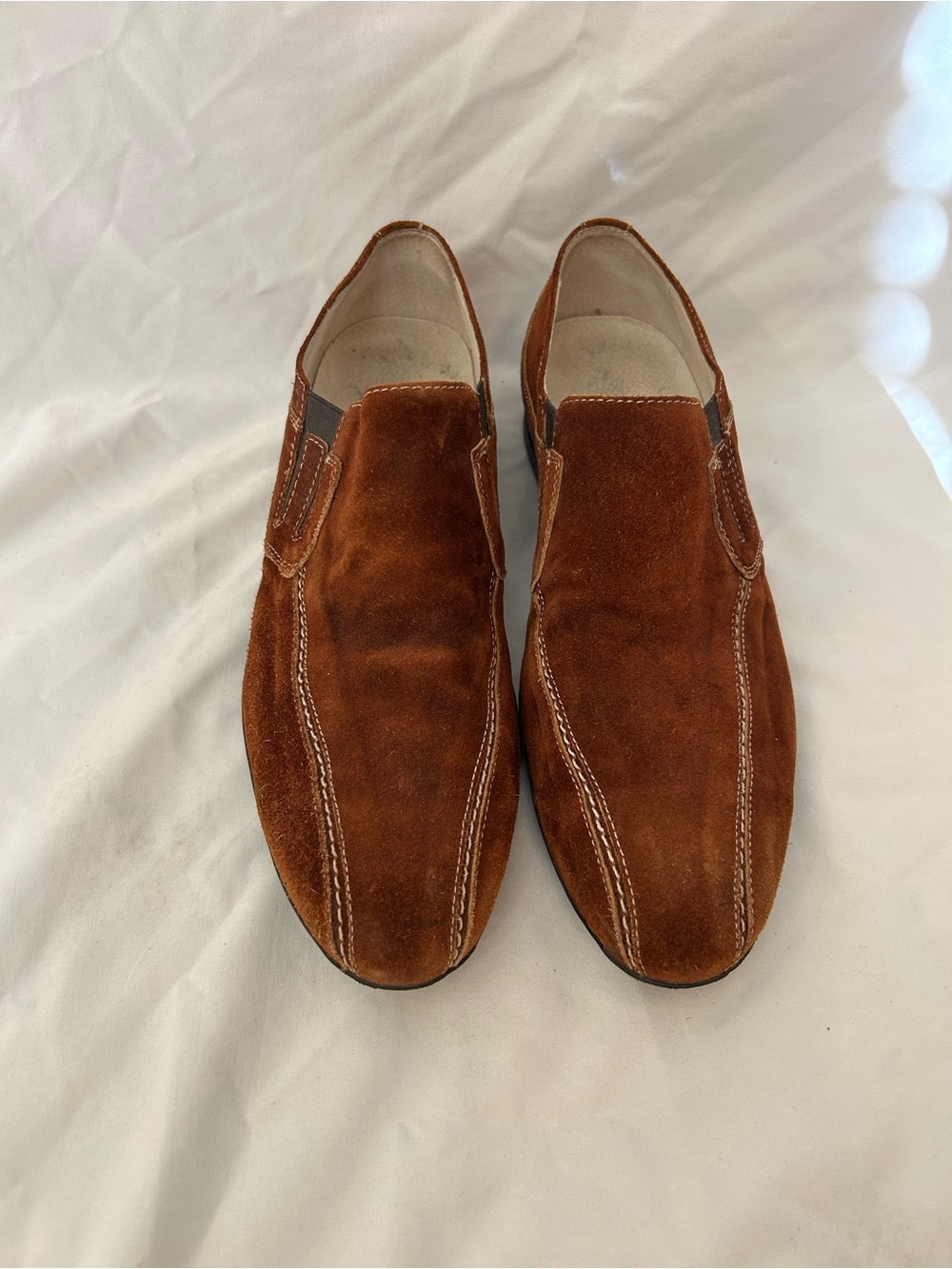 Bacco Bucci Men’s Suede Vero Cuoio Slip On Loafers Sz 9.5 Brown